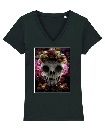flower skull Black