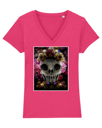 flower skull Raspberry