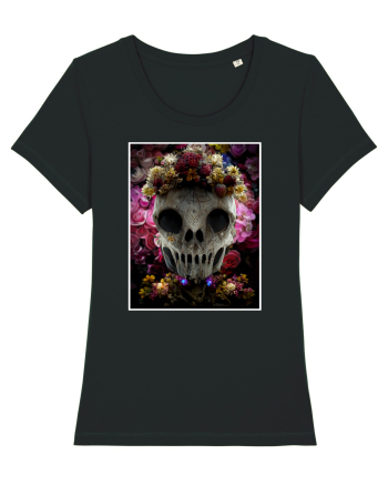 flower skull Black