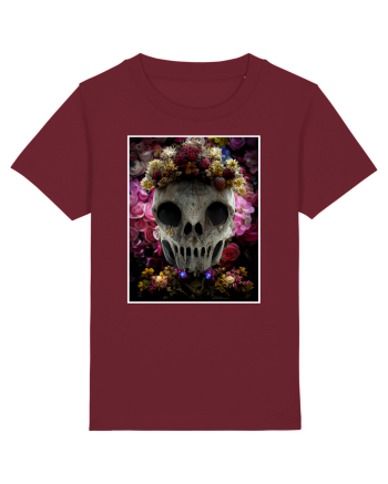 flower skull Burgundy