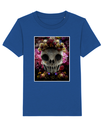 flower skull Majorelle Blue