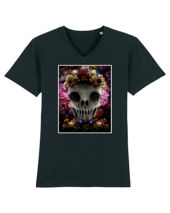 flower skull Black
