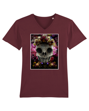 flower skull Burgundy