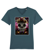 flower skull Tricou mânecă scurtă guler V Bărbat Presenter