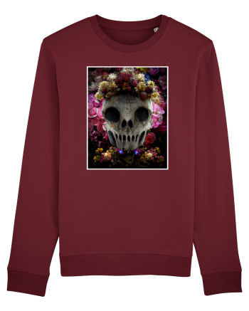 flower skull Burgundy