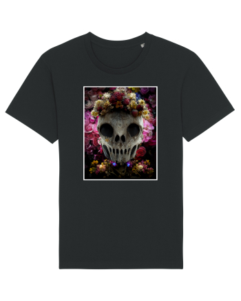 flower skull Black