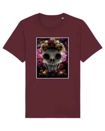 flower skull Burgundy