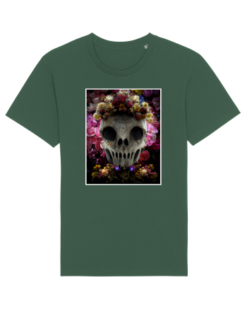 flower skull Bottle Green