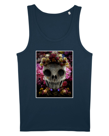 flower skull Navy