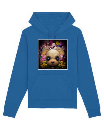 dog in flowers Royal Blue