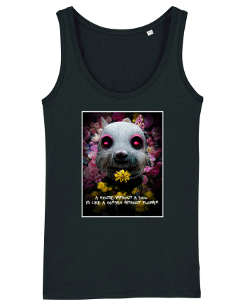 dog in garden Black