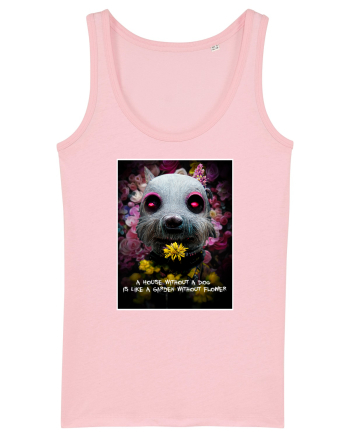 dog in garden Cotton Pink