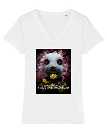 dog in garden White