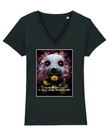 dog in garden Black