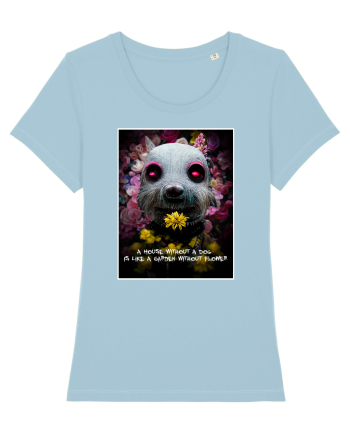 dog in garden Sky Blue