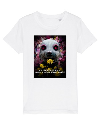 dog in garden White
