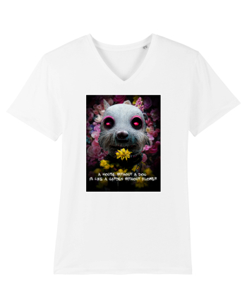 dog in garden White