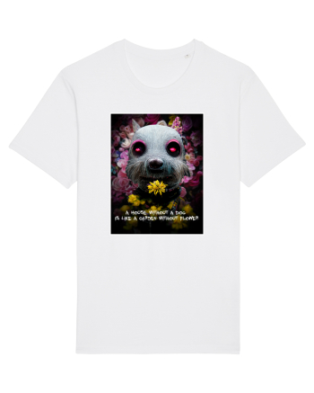 dog in garden White