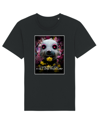 dog in garden Black