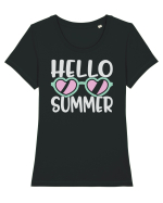 Hello Summer Tricou mânecă scurtă guler larg fitted Damă Expresser