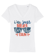 I'm just here for the tan Tricou mânecă scurtă guler V Damă Evoker