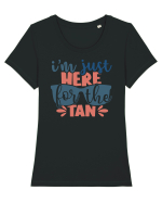 I'm just here for the tan Tricou mânecă scurtă guler larg fitted Damă Expresser