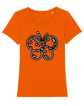 Butterfly with words Bright Orange