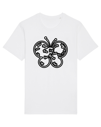 Butterfly with words White