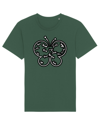 Butterfly with words Bottle Green