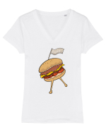Dancing burger Tricou mânecă scurtă guler V Damă Evoker