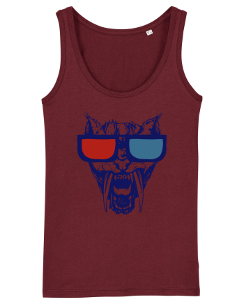 3D Tiger Burgundy