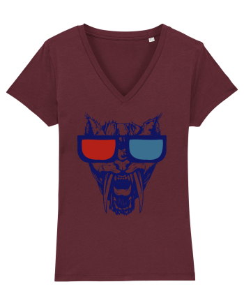 3D Tiger Burgundy