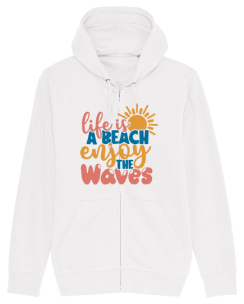 Life is a beach enjoy the waves White