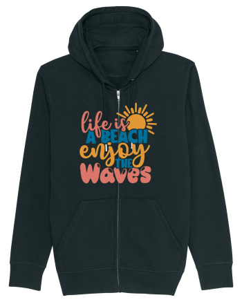 Life is a beach enjoy the waves Black