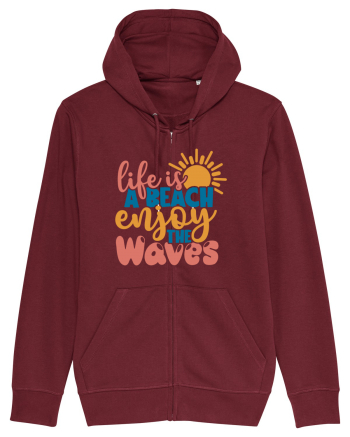 Life is a beach enjoy the waves Burgundy