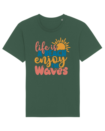 Life is a beach enjoy the waves Bottle Green