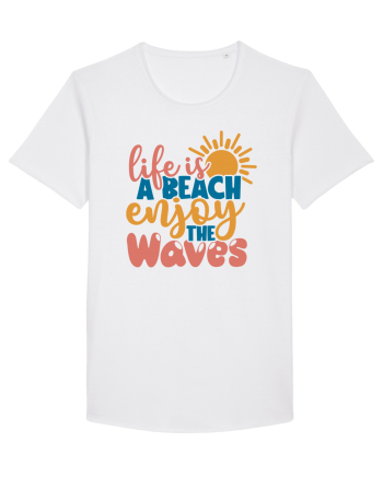 Life is a beach enjoy the waves White