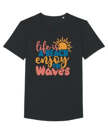 Life is a beach enjoy the waves Black