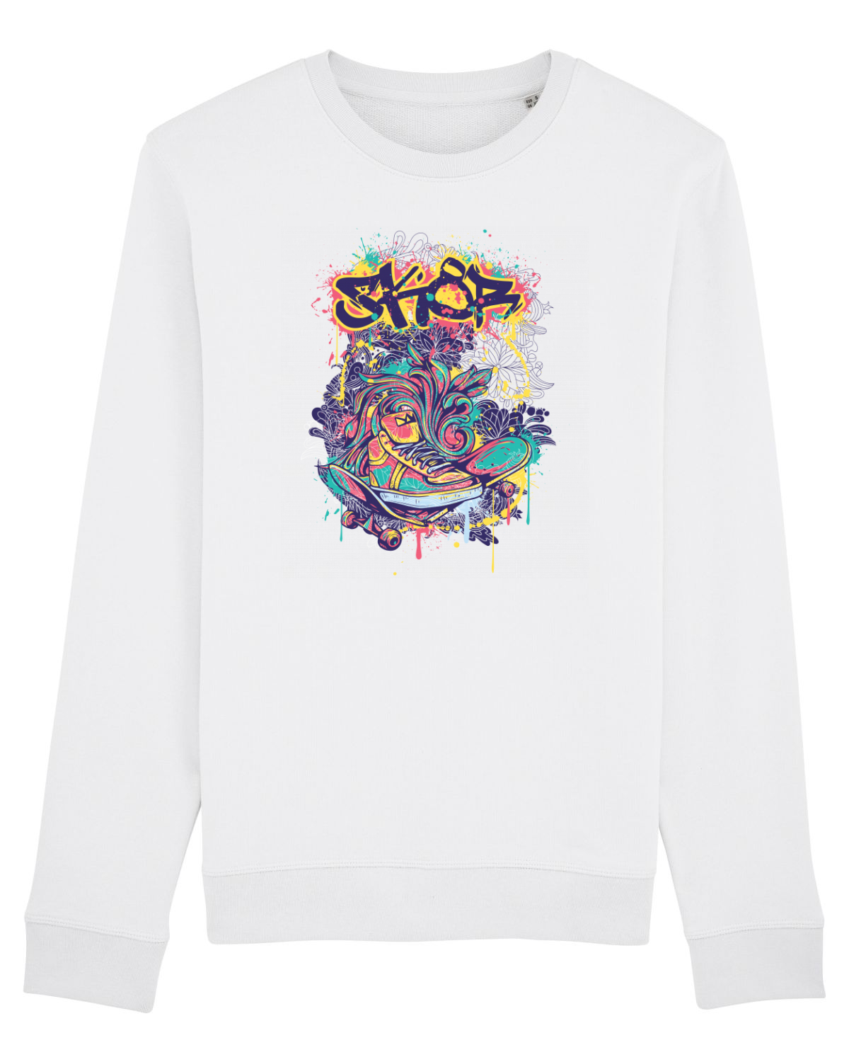 Bluză mânecă lungă Unisex Rise White