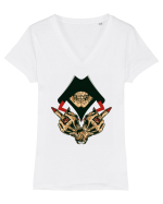 Illuminati Skull Tricou mânecă scurtă guler V Damă Evoker