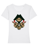 Illuminati Skull Tricou mânecă scurtă guler larg fitted Damă Expresser