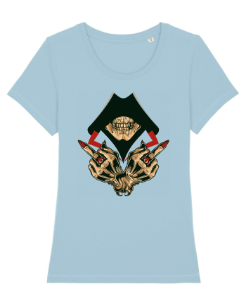 Illuminati Skull Sky Blue