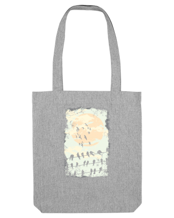 Birds On Full Moon Heather Grey