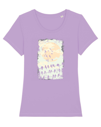 Birds On Full Moon Lavender Dawn