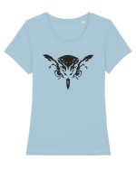 Owl Tricou mânecă scurtă guler larg fitted Damă Expresser