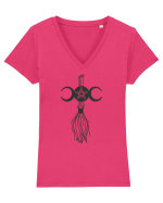 Wicca black Tricou mânecă scurtă guler V Damă Evoker