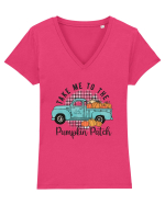 Take Me To The Pumpkin Patch Tricou mânecă scurtă guler V Damă Evoker
