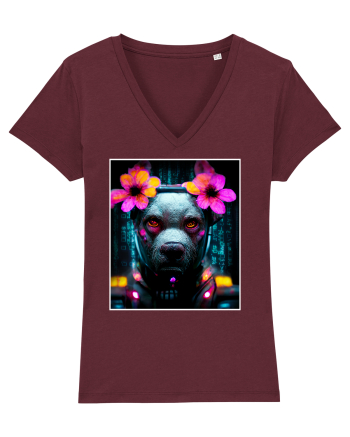 cyber punk dog Burgundy