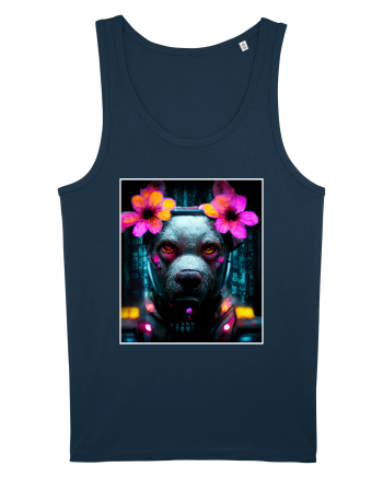 cyber punk dog Navy