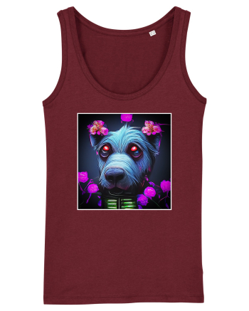 stylizeted dog Burgundy